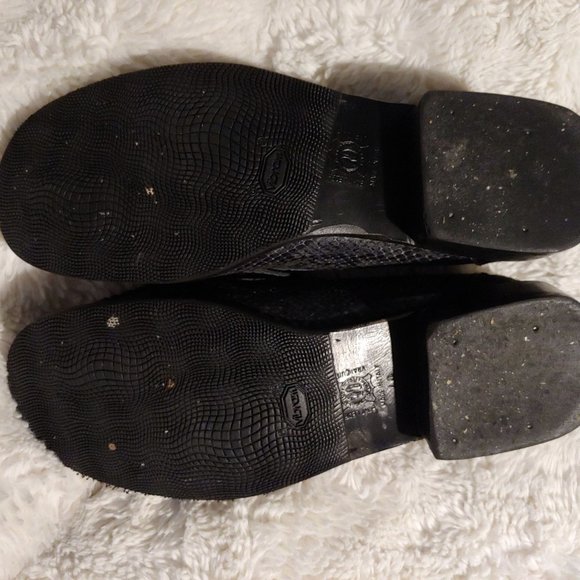 Echt Leder Vrai Cuir Snakeskin Womens Grey Made in Italy Loafers 40 - Picture 14 of 15